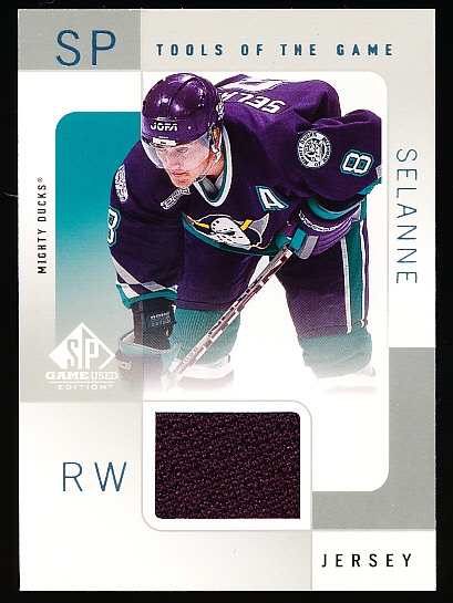 2000-01 SP Game Used Hockey- “Tools of the Game”- TS Teemu Selanne, Ducks