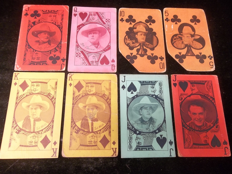 1928 Exhibit Supply Co. Western Playing Cards Postcard Backed Exhibits- 8 Asst.