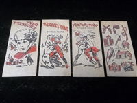 1956 Davy Crockett 3-1/2” x 7” Picture Transfers Set of 4 Panels