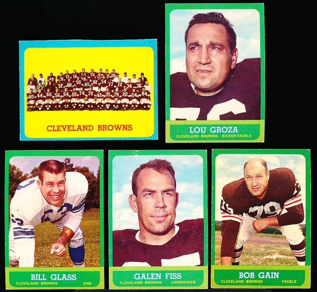 1963 Topps Fb- 10 Diff Cleveland Browns