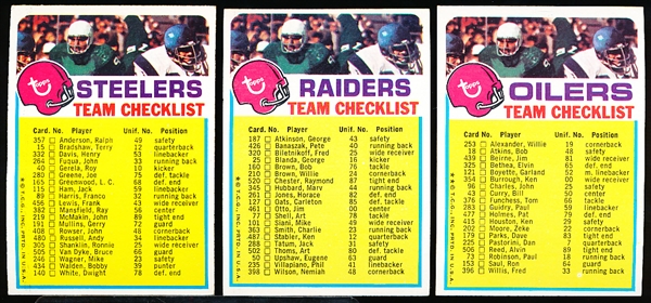 1973 Topps Fb- 14 Team Checklist Cards