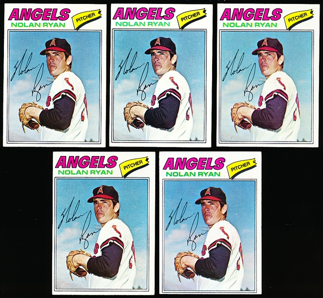 1977 Topps Bb- #650 Nolan Ryan, Angels- 5 Cards