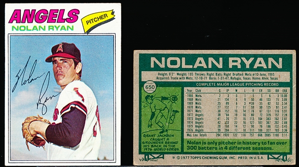 1977 Topps Bb- #650 Nolan Ryan, Angels- 12 Cards