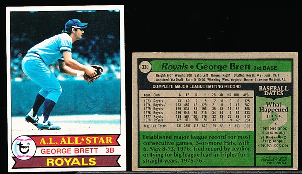 1979 Topps Baseball- #330 George Brett, Royals- 30 Cards