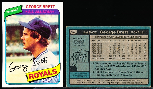 1980 Topps Bb- #400 George Brett, Royals- 25 Cards