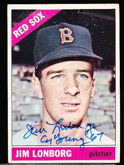 Autographed 1966 Topps Bsbl. #93 Jim Lonborg, Red Sox