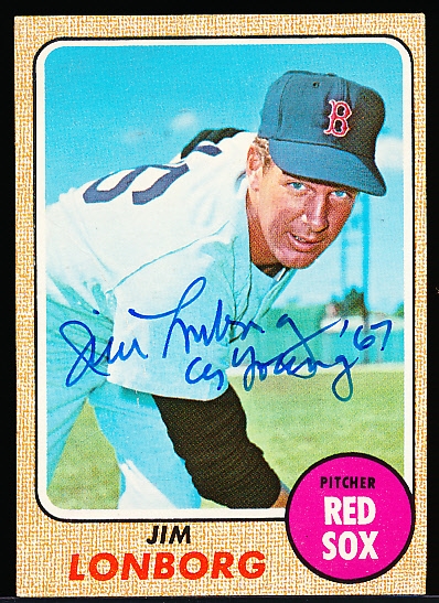 Autographed 1968 Topps Bsbl. #460 Jim Lonborg, Red Sox