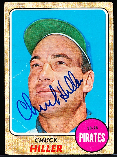 Autographed 1968 Topps Bsbl. #461 Chuck Hiller, Pirates