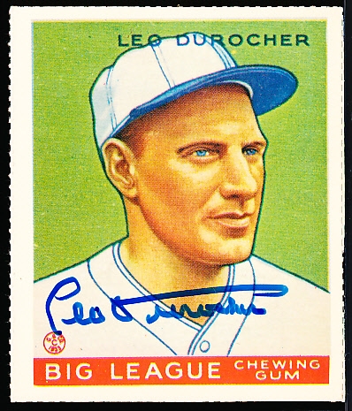 Autographed 1977 Dover Reprint Baseball 1933 Goudey #147 Leo Durocher- JSA Certified