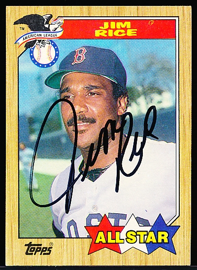 Autographed 1987 Topps Bsbl. #610 Jim Rice AS