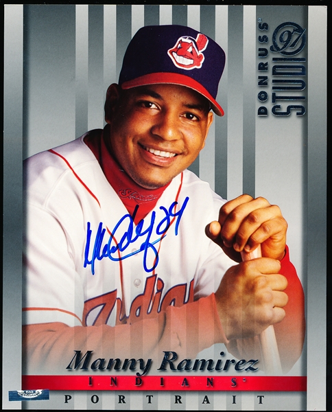 Autographed 1997 Studio Baseball 8” x 10” Card #16 Manny Ramirez- Tri-Star Authenticated