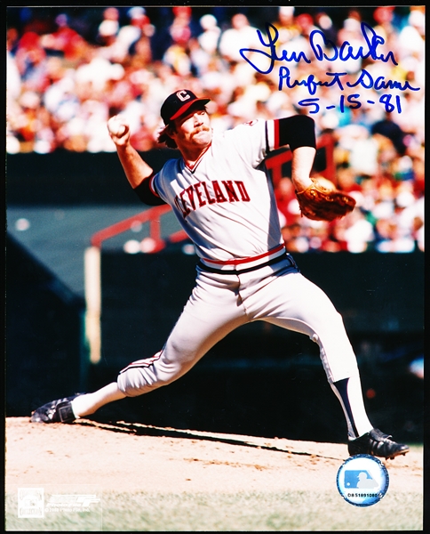 Autographed Len Barker Cleveland Indians MLB Color 8” x 10” Photo