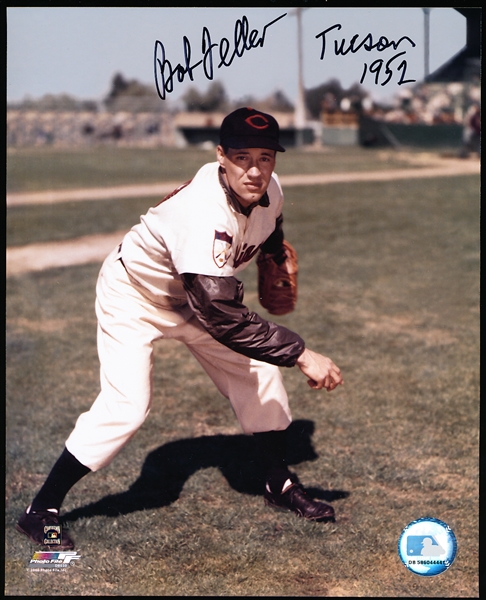 Autographed Bob Feller Cleveland Indians MLB Color 8” x 10” Photo