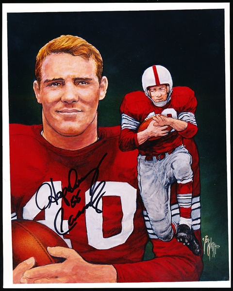 Autographed Howard “Hopalong” Cassady Ted Watts Painting NCAA Color 8” x 10” Photo