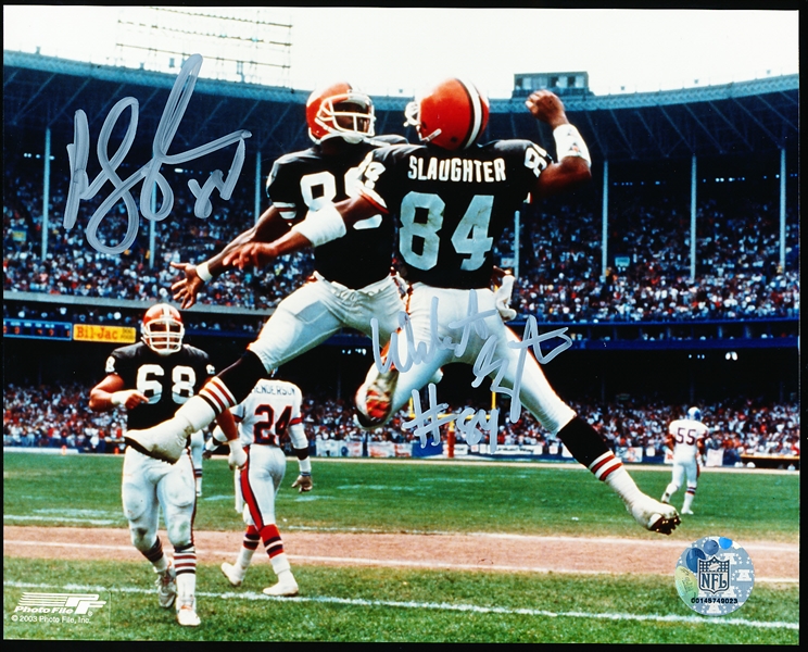 Autographed Reggie Langhorne and Webster Slaughter Cleveland Browns NFL Color 8” x 10” Photo