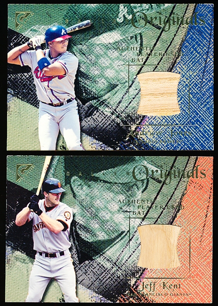 2001 Topps Gallery Bb- “Gallery Originals Bat Relics”- 2 Diff.