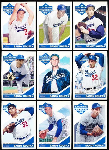 2015 Topps Heritage Bb- “A Legend Retires: Sandy Koufax” Inserts- 11 Asst.