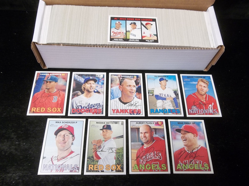 2016 Topps Heritage Baseball Near Complete Base (#1-425) Set- 415 of 425 Plus 39 Diff. SP’s