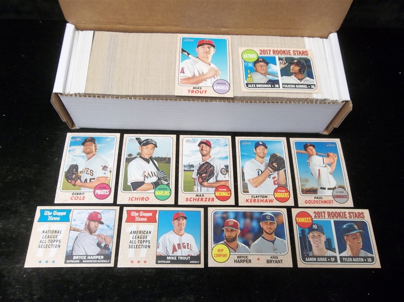 2017 Topps Heritage Baseball Near Complete Base (#1-425) Set- 395 of 425 Plus 8 Diff. SP’s