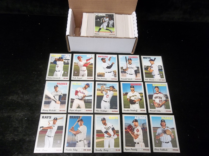 2019 Topps Heritage Baseball High Series Near Complete Base (#501-700) Set- 197 of 200 Plus 17 Diff. SP’s!