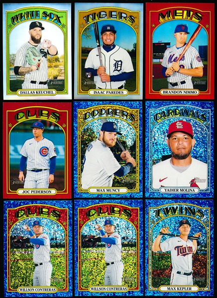 2021 Topps Heritage Bb- “Chrome” Inserts- 14 Asst/13 Diff.