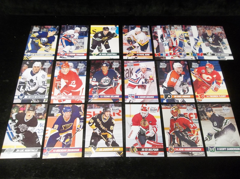 1993-94 Kraft Dinner 3-3/8” x 5-1/8” Hockey Cards Complete? Set of 26