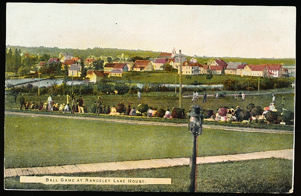 Hugh C Leighton Co. “No. D522 Ball Game at Rangley Lake House” Pre-Linen Postcard