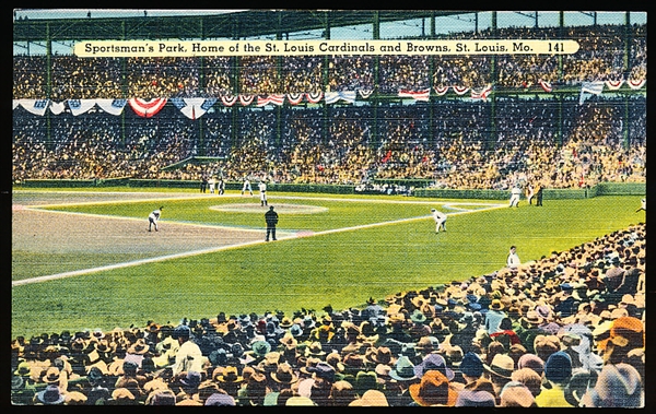 Paul Monroe Co. “141, 63712: Sportsman’s Park, Home of the St. Louis Cardinals and Browns, St. Louis, Mo.” Linen Postcard