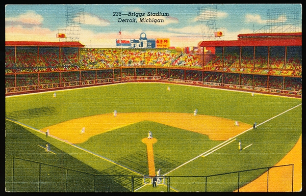 United News Co. “235, OC-H983 Briggs Stadium Detroit, Michigan” Linen Postcard