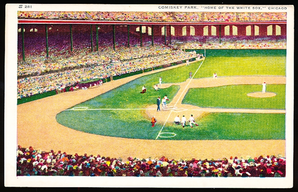 “#281 Comiskey Park, Home of the White Sox Chicago” Smooth Linen Postcard