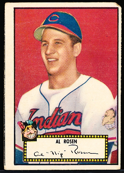 1952 Topps Bb- #10 Al Rosen, Indians- Black Back