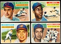 1956 Topps Bb- 4 Diff Indians- Gray Backs