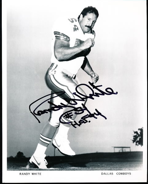 Autographed Randy White Dallas Cowboys NFL B/W 8” x 10” Team Issued Photo