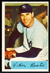 1954 Bowman Bb- #33 Vic Raschi, Yankees- With “Traded Line” on back Variation