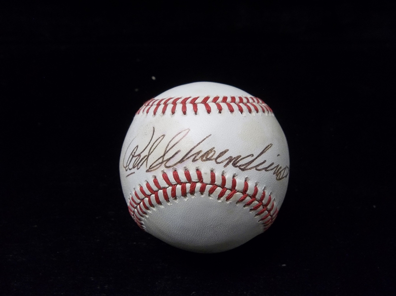 Autographed Red Schoendienst Official NL MLB Baseball