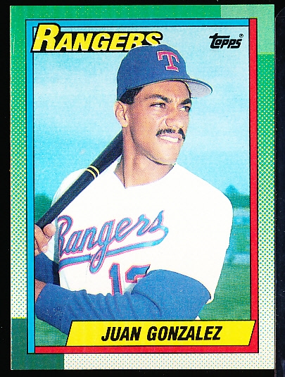 1990 Topps Baseball- #331 Juan Gonzalez RC, Rangers- 95 Cards