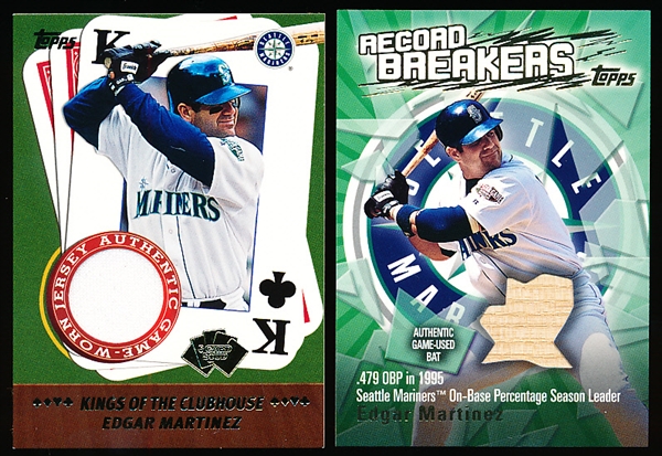 Edgar Martinez- 2 Diff. Game-Used/Worn Insert Cards