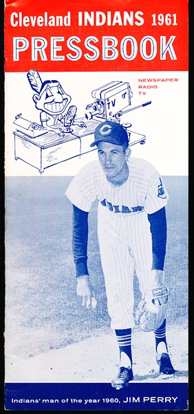 1961 Cleveland Indians Baseball Pressbook- Jim Perry Cover!