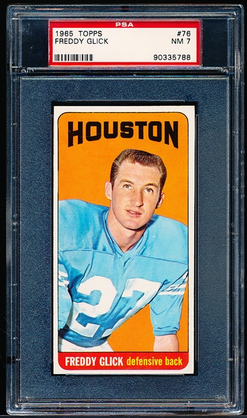 1965 Topps Football- #76 Fred Glick, Houston Oilers- PSA NM 7