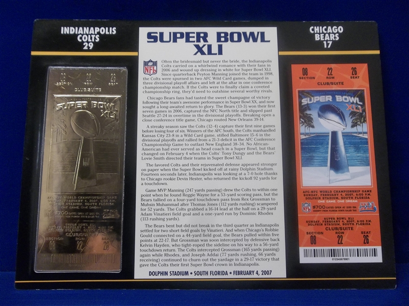 super bowl xli ticket