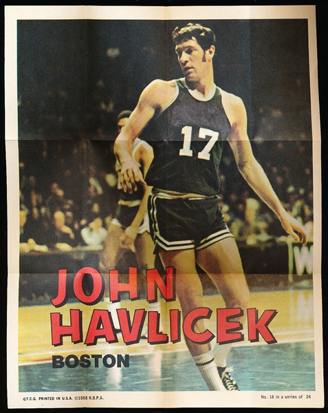 1970-71 Topps Basketball Poster- #18 John Havlicek, Celtics