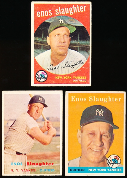 Enos Slaughter- 3 Cards