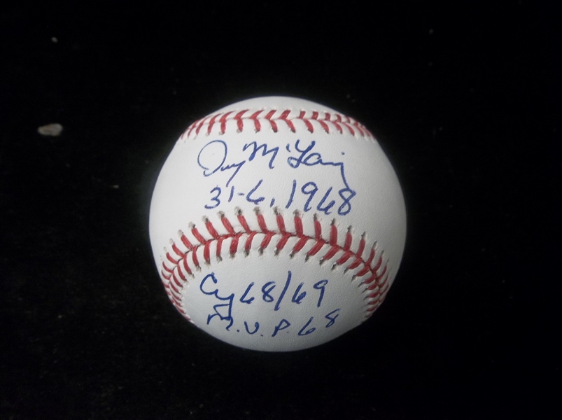 Autographed Denny McLain Official MLB Baseball