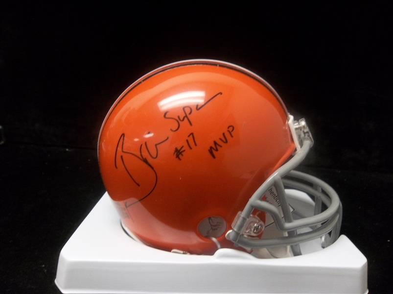 Autographed Brian Sipe Cleveland Browns NFL Mini-Helmet