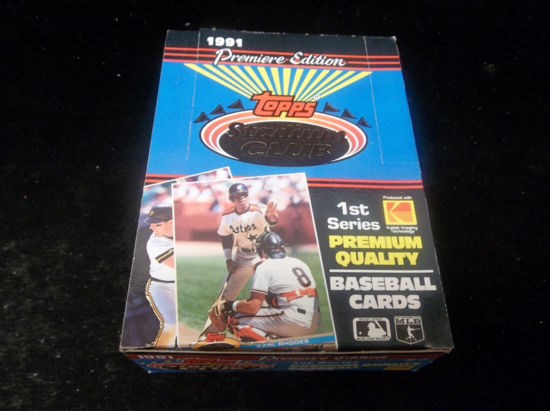 Lot Detail - 1991 Stadium Club Baseball- 1st Series- One Unopened Wax Box