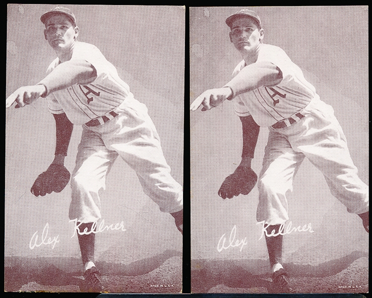 1947-66 Baseball Exhibits- Alex Kellner- 2 Cards