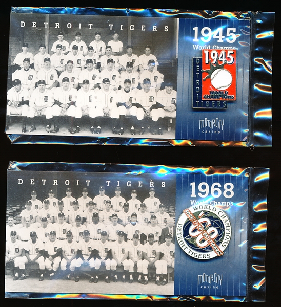 Detroit Tigers World Series Champ Stadium Give-Away Pins Sponsored by Motor City Casino- 4 Diff.