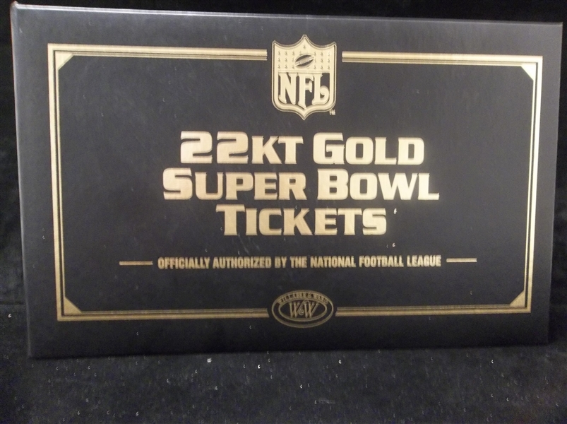 Willabee & Ward 22KT Gold Super Bowl Tickets Official Album with 35 Pages for Above Ticket Collection