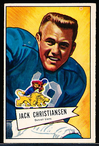 1952 Bowman Small Football- #129 Jack Christiansen, Lions- RC