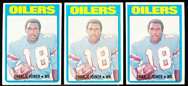 1972 Topps Football- #244 Charlie Joiner RC- 3 Cards